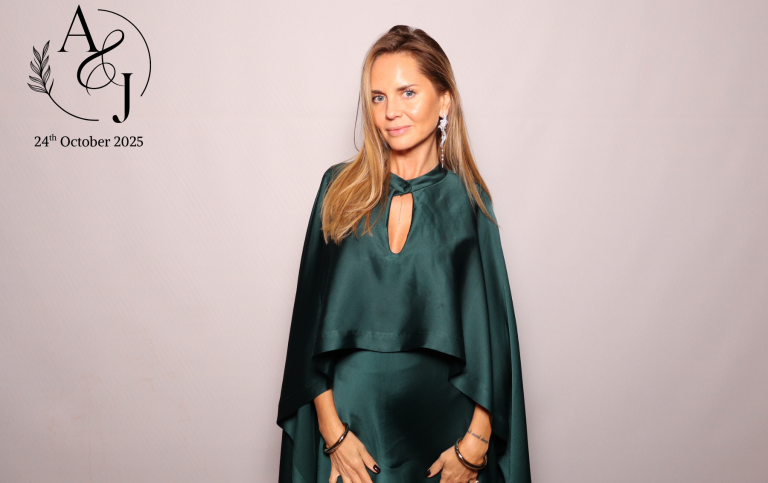 Smile-and-pose-Photo-Booth-Hire-Manchester-corporate-glamour-model-green-dress